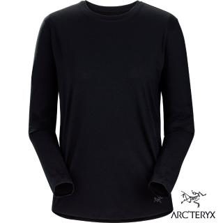 【Arcteryx 始祖鳥】女 Lana 羊毛 長袖 圓領衫(黑)