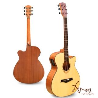 【拓弦音樂】Amari 40吋 EQ附調音器 雲杉木 民謠吉他 408CE 原木(贈超值配件組)