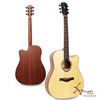 【拓弦音樂】Amari 41吋雲杉木面板缺角民謠吉他 418C 原木色(贈超值配件組)