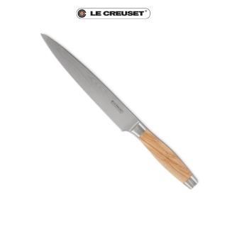【Le Creuset】大馬士革鋼切肉刀 20cm(橄欖木柄)