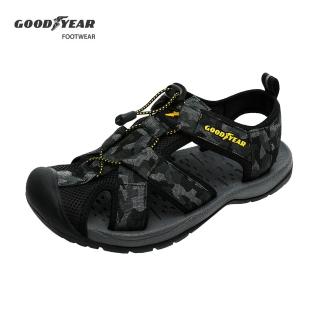 【GOODYEAR 固特異】三角洲-護趾織帶運動涼鞋/男 戶外 包趾 緩震 安全反光 黑(GAMS23700)