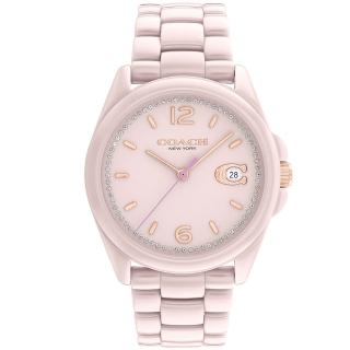 【COACH】優雅質感陶瓷晶鑽腕錶-36mm/粉(14503926)