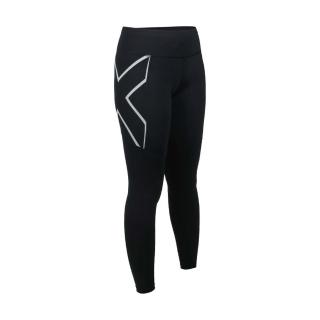 【2XU】女中階運動涼感中腰壓縮長褲-緊身長褲 慢跑 訓練 健身 黑銀(2XWA6519BBLKSRF)