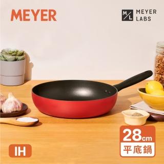 【MEYER 美亞】BAUHAUS革新系列陶瓷不沾鍋平底鍋28CM(IH/電磁爐適用)