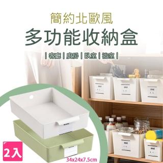 【樂邦】簡約多功能收納盒-扁型/2入(收納框 整理箱 衣物小物收納)