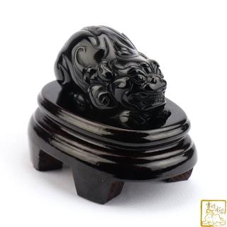【吉祥水晶】銀沙黑曜石貔貅 185g(招財辟邪)