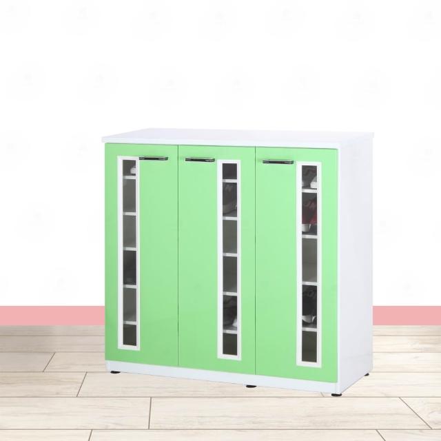 【·Fly· 飛迅家俱】4尺3門緩衝壓克力塑鋼鞋櫃(可水洗)