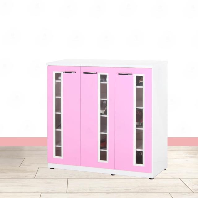 【·Fly· 飛迅家俱】4尺3門緩衝壓克力塑鋼鞋櫃(可水洗)