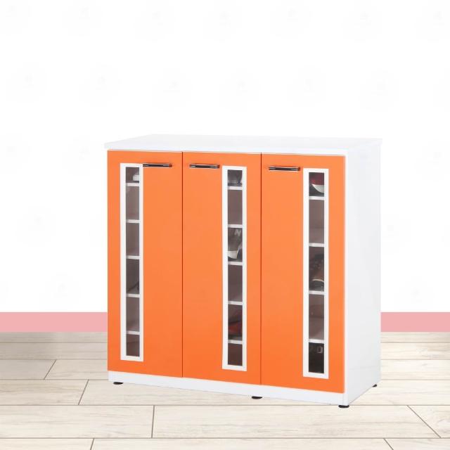 【·Fly· 飛迅家俱】4尺3門緩衝壓克力塑鋼鞋櫃(可水洗)