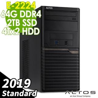 【Acer 宏碁】Altos T110F5 商用伺服器 E-2224/64G/2TSSD+4TBX2/2019STD