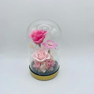 【Blumenladen花寓】質感金屬玻璃永生花盅-奧羅拉的秘密花園(永生花 永生花禮 恆星花)