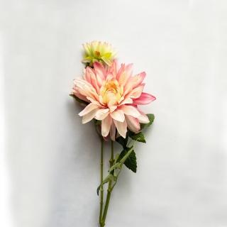 【花意空間】朝露粉大理花仿真花長支 3支1組(永生花 人造花 假花)