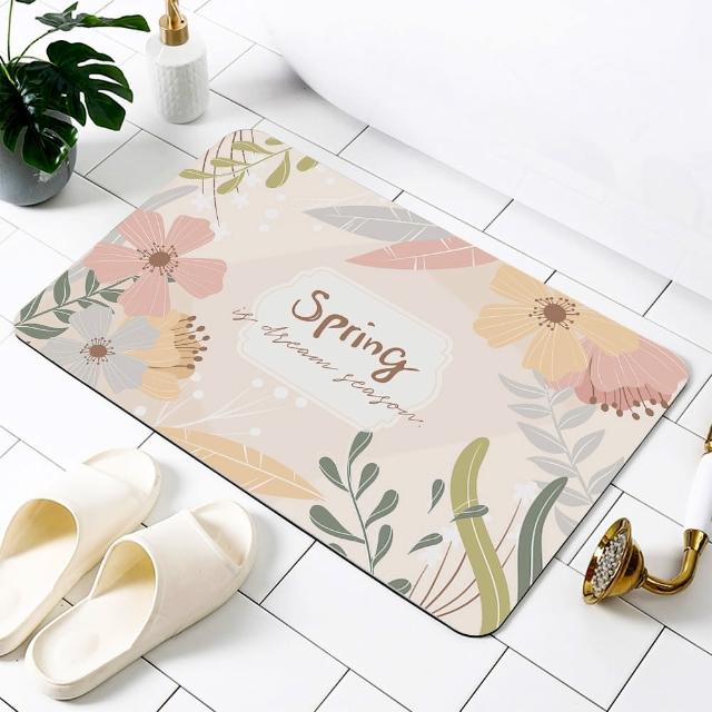 【半島良品】吸水防滑奈米絨軟式仿珪藻土地墊-60x40cm(多款選 台灣設計印刷)