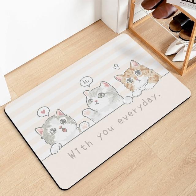 【半島良品】吸水防滑奈米絨軟式仿珪藻土地墊-60x40cm(多款選 台灣設計印刷)