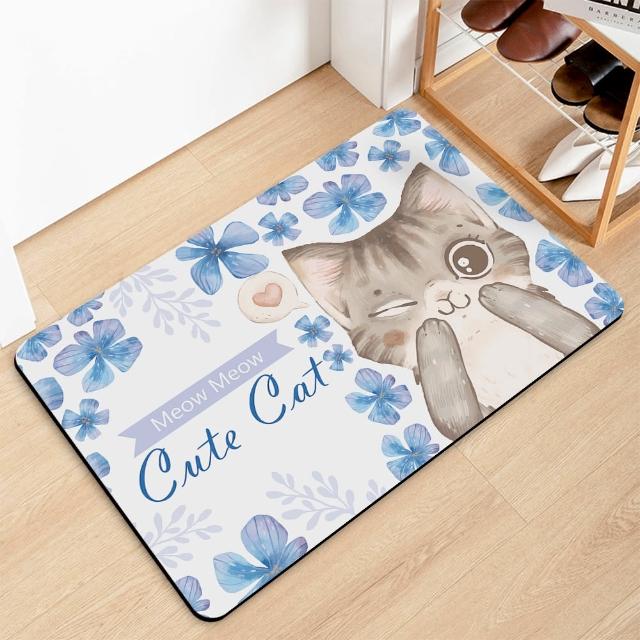 【半島良品】吸水防滑奈米絨軟式仿珪藻土地墊-60x40cm(多款選 台灣設計印刷)