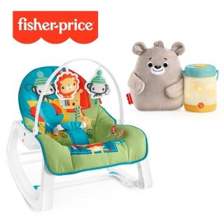 【Fisher price 費雪】可愛動物躺椅+小熊投影夜燈