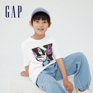 【GAP】男童 Gap x 巴斯光年聯名系列 純棉後領Logo短袖T恤(402627-白色)