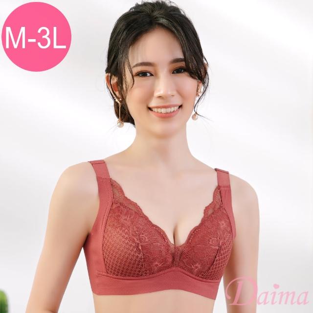 【Daima 黛瑪】無鋼圈 多色可選 內衣M-XXL/逆齡輕盈透氣無痕內衣/寬肩帶/美背蕾絲薄杯/ABCDE罩