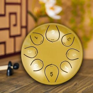 【美佳音樂】6吋8音C調 五聲調式 全新碳鋼/加厚鼓體 空明鼓 空靈鼓-金色(鋼舌鼓/忘憂鼓/附鼓袋)