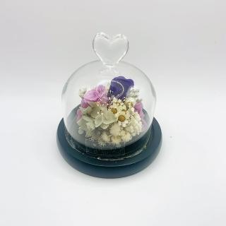 【Blumenladen花寓】愛心永生花盅燈-紫色款(永生花 永生花禮 恆星花)