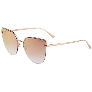 【TOM FORD】水銀面太陽眼鏡 TF652(玫瑰金)