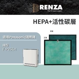 【RENZA】適用 Panasonic 國際牌空氣清淨機 F-P25EH 抗菌HEPA+活性碳二合一濾網(替代 F-ZMRS25W)