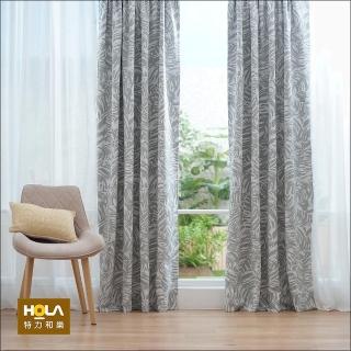 【HOLA】棕櫚印花三明治遮光半腰窗簾270x165CM 葉綠