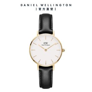 【Daniel Wellington】Petite Sheffield 28mm爵士黑真皮皮革錶(DW手錶女錶 DW00100551)