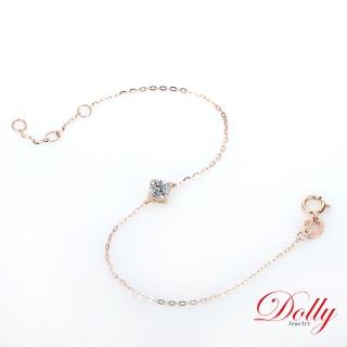 【DOLLY】14K金 0.30克拉完美車工玫瑰金鑽石手鍊