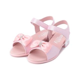 【鞋全家福】19-23cm MIFFY 鑽面蝴蝶結涼鞋 粉 中大童鞋