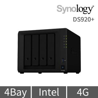 【搭希捷 4TB x2 送1000VA UPS】Synology 群暉科技 DS920+ 4Bay NAS 網路儲存伺服器