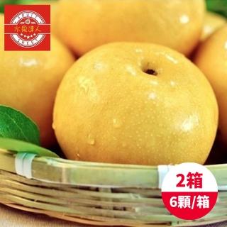 【水果達人-中秋禮盒】苗栗卓蘭爆汁高接梨禮盒6顆*2箱(450g±10%/顆)