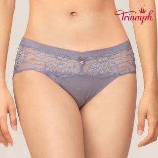 【Triumph 黛安芬】FLORALE 自由牡丹系列 透氣包覆中腰平口內褲 M-EL(優雅灰)