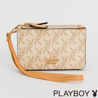 【PLAYBOY】二合一卡片零錢包 小南法系列(米白色)