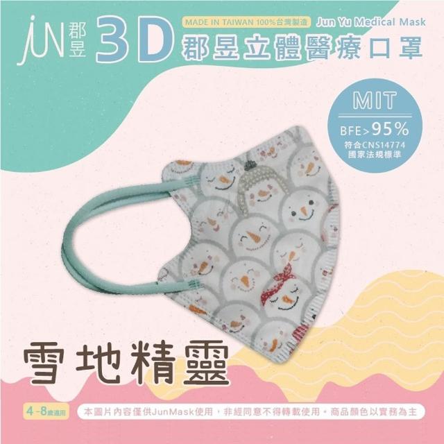 【JUN 郡昱】成人 兒童 小童3D立體醫療口罩一盒/30入(適合1-8歲-兒童口罩、成人口罩 立體口罩)