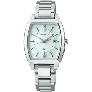 【SEIKO 精工】LUKIA 綠洲綠限量版太陽能電波酒桶型女錶-1B32-0AW0G(SSQW063J)