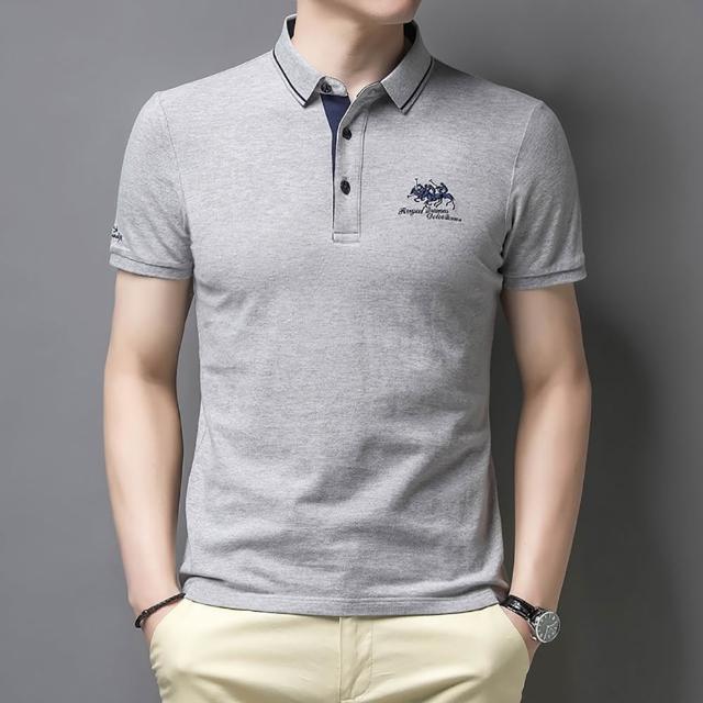 【Billgo】馬球刺繡男上衣短袖POLO衫 4色 M-3XL｜休閒男春夏棉質上衣 比爾購服飾(質感、親膚、百搭)
