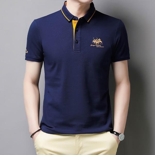【Billgo】馬球刺繡男上衣短袖POLO衫 4色 M-3XL｜休閒男春夏棉質上衣 比爾購服飾(質感、親膚、百搭)