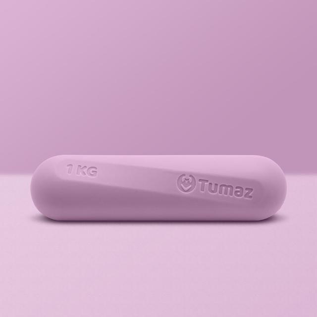 【Tumaz 月熊】1KG迷你啞鈴(一體成型 環保材質 莫蘭迪色系)