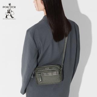 【PORTER INTERNATIONAL】NEW HEAT雙層斜肩包-XS(碳灰綠)