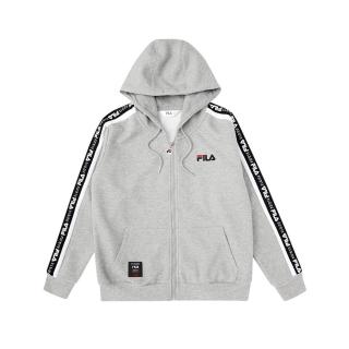 【FILA】KIDS 童針織連帽外套-麻灰(1JKV-8445-MY)