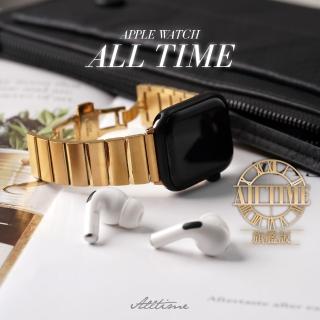 【ALL TIME 完全計時】Apple Watch S7/6/SE/5/4 旗艦限量版 極簡方塊不鏽鋼 Apple Watch錶帶