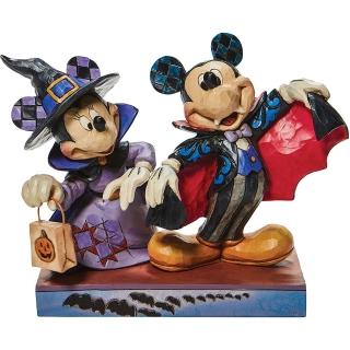 【Enesco】精品家飾 Disney 迪士尼 米奇吸血鬼&米妮女巫居家擺飾