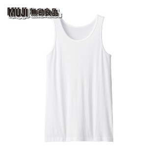 【MUJI 無印良品】男清爽舒適棉質強撚坦克背心(白色)