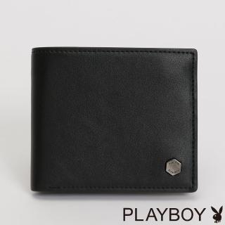 【PLAYBOY】三折式短夾 Tough系列(黑色)