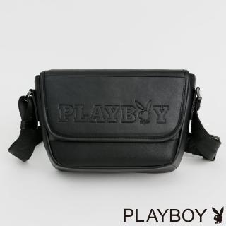 【PLAYBOY】翻蓋斜背包 Tough系列(黑色)