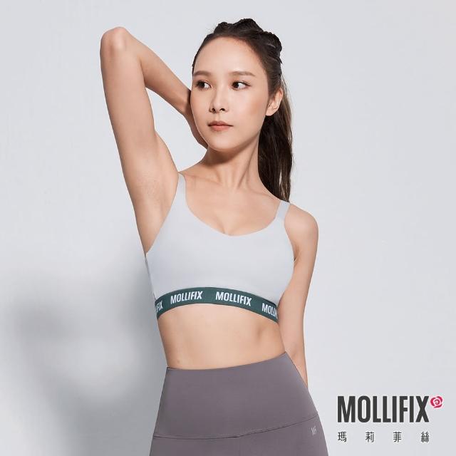 【Mollifix 瑪莉菲絲】3D防震撞色織帶運動內衣、瑜珈服(3色任選)