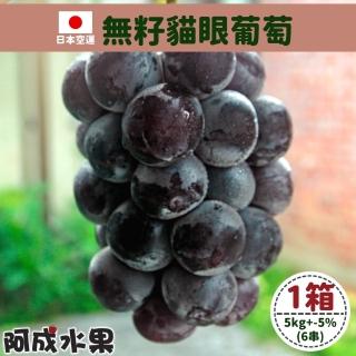 【阿成水果-中秋禮盒】日本空運無籽貓眼葡萄6串(5kg/箱)