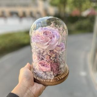 【Flower Plus】溫柔似水｜永生花玻璃罩(永生花乾燥花)