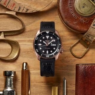 【SEIKO 精工】5 Sports 系列 玫瑰金X黑面 機械錶42.5mm-(4R36-07G0J/SRPD76K1)